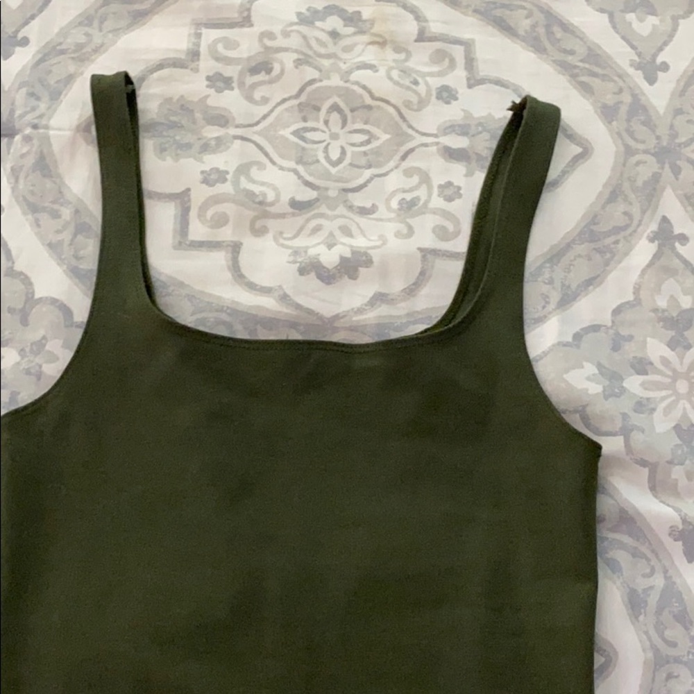 ZARA OLIVE GREEN MIDI DRESS - Picture 4 of 4